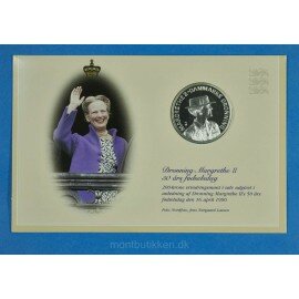 200 kr. 1990 i sølv isat i papfoderal