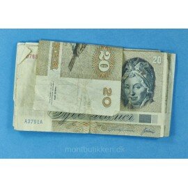 10 stk. 20 kr. 1979-1989 i bundt - Godt brugt