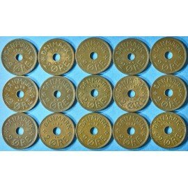 Danmark 2 øre 1926-1940 komplet