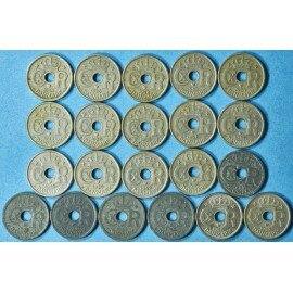 Danmark 10 øre 1924-1947 komplet