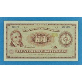 100 kr. 1961 A2 - alm. vandmærke