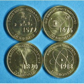 Videnskabsmønter 20 kr. 2013 - Komplet serie