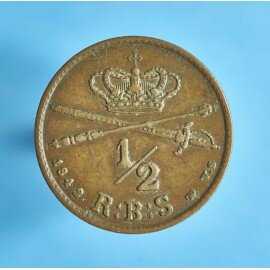 Christian 8. ½ R.B.S. 1842 - bedre eksemplar