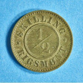 ½ skilling 1857 - Bedre eksemplar