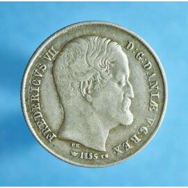 Frederik 7. ½ rigsdaler 1854-1855 - Bedre eksemplar