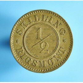 Christian 9. ½ skilling 1868 - Bedre eksemplar