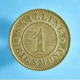 Christian 9. 1 skilling 1867-1872 - Smukt eksemplar