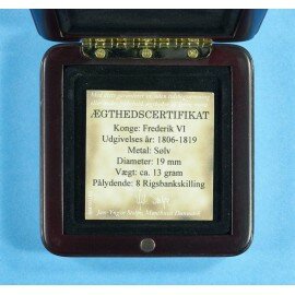 Danmark 8 Rigsbankskilling 1819 i skrin