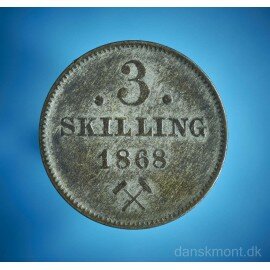 Norge 3 skilling 1868 / flot