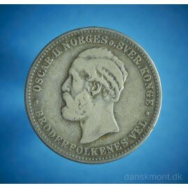 Norge 2 kr. 1878 mørkpatineret
