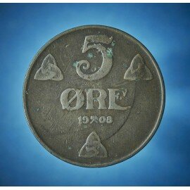 Norge 5 øre 1908