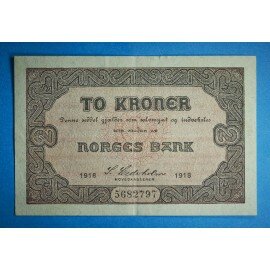 Norge 2 kr. 1918-1925 pen