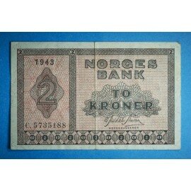Norge 2 kr. 1940-1950 pen