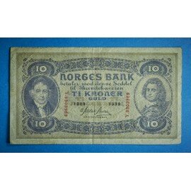 Norge 10 kr. 1901-1944 sirkulert