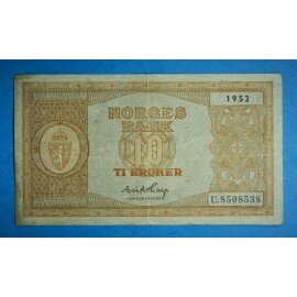 Norge 10 kr. 1945-1953 pen
