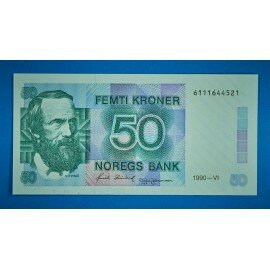 Norge 50 kr. 1984-1995 Unc.