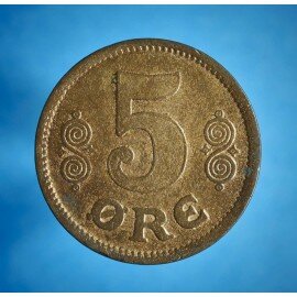 5 øre 1916 - rest af stempelglans