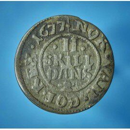 Christian 5. 2 skilling 1677