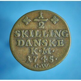 Christian 6, ½ skilling 1745
