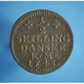 Christian 6. ½ skilling 1745