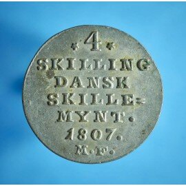 Christian 7. 4 skilling 1807 i sølv