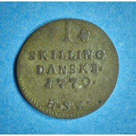 Christian 7. 1 skilling 1779-1782 sølv