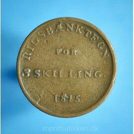 Frederik 6. 3 skilling 1815 - bedre eksemplar