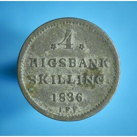 Frederik 6. 4 skilling 1836 - bedre eksemplar