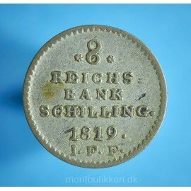 Frederik 6. 8 skilling 1818-1819 - bedre eksemplar