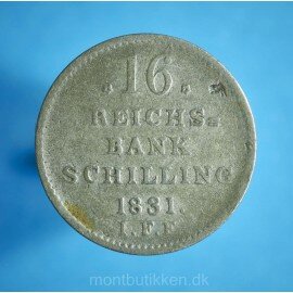 Frederik 6. 16 rigsbankskilling 1831-1839