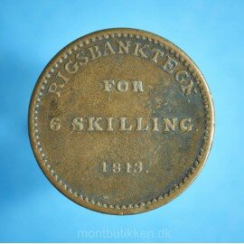 Frederik 6. 6 skilling 1813 - bedre eksemplar