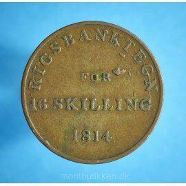 Frederik 6. 16 skilling 1814 - bedre eksemplar