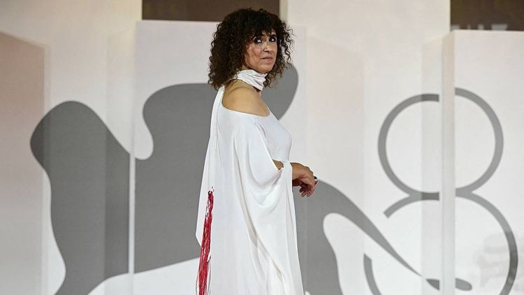 La réalisatrice danoise May el-Toukhy au Festival de Venise, le 6 septembre 2026. (STEFANO RELLANDINI / AFP)
